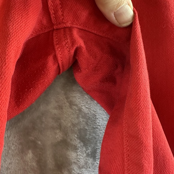 Levi's 721 High Rise Skinny Women's 31 Red Denim Moto Jeans Front Zip Pocket - Picture 10 of 14